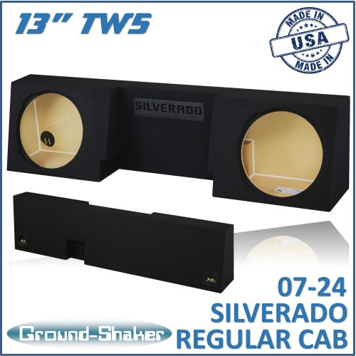 07-24 Chevy Silverado Regular-Cab Black 13" Dual Sealed Tw5 Subwoofer Box