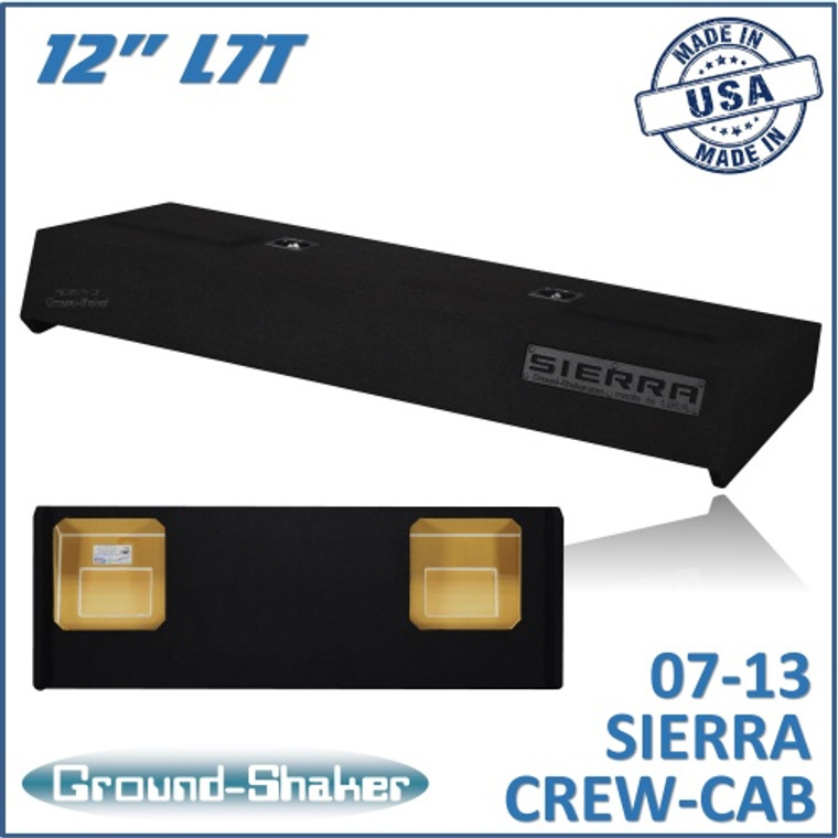 black 12" dual sealed l7t sub box, fits 07-13 gmc sierra crew-cab black 12" dual sealed l7t sub box, fits 07-13 gmc sierra crew-cab
