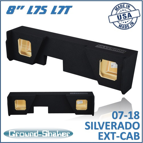07-18 Chevy Silverado Extended Cab Black 8" Dual Sealed Solobaric Subwoofer Box