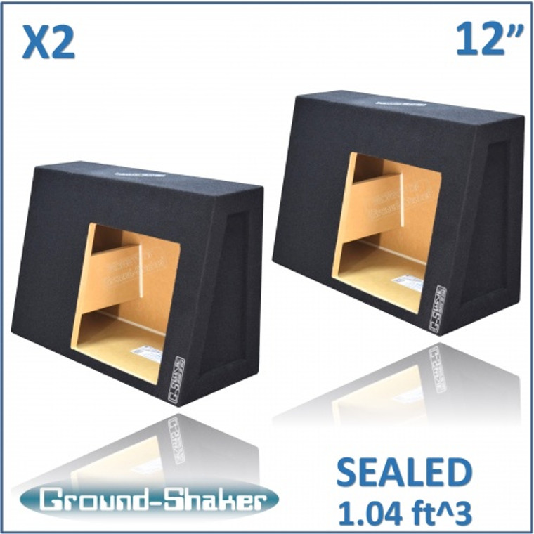 black 12" single (2 pieces) sealed solo-baric sub box, fits regular cab trucks