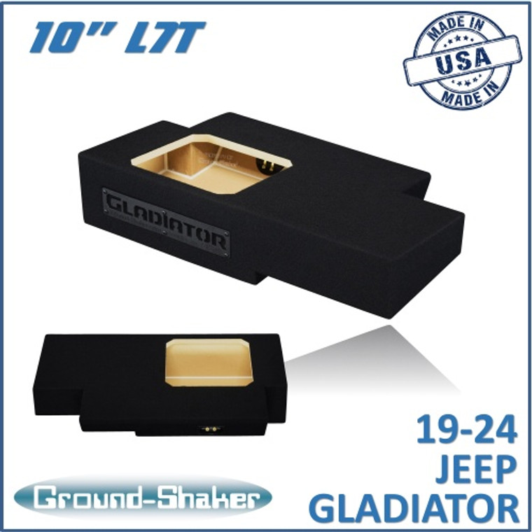 black 10" l7t single sealed sub box, fits 19-24 jeep gladiator