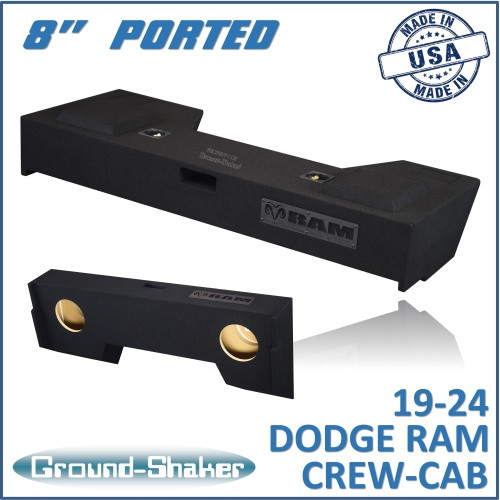 19-24 Dodge Ram 1500 Crew-Cab Black 8" Dual Ported Subwoofer Box