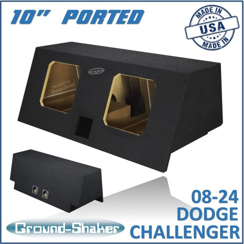 08-24 Dodge Challenger Black 10" Dual Ported Solobaric Subwoofer Box