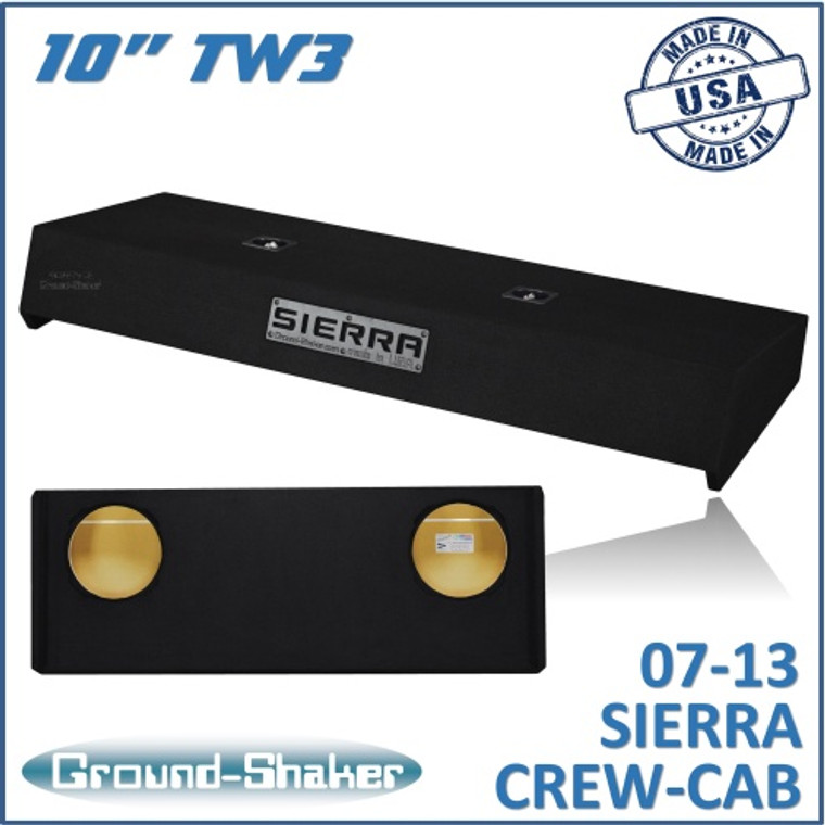 black 10" dual sealed tw3 sub box, fits 07-13 gmc sierra crew-cab black 10" dual sealed tw3 sub box, fits 07-13 gmc sierra crew-cab