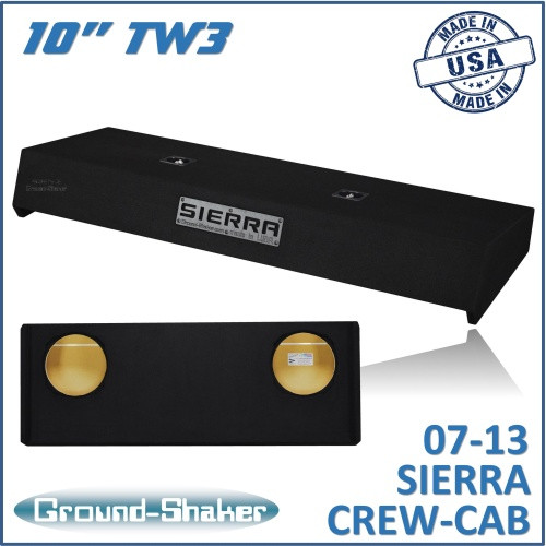 07-13 GMC Sierra Crew-Cab Black 10" Dual Sealed Tw3 Subwoofer Box