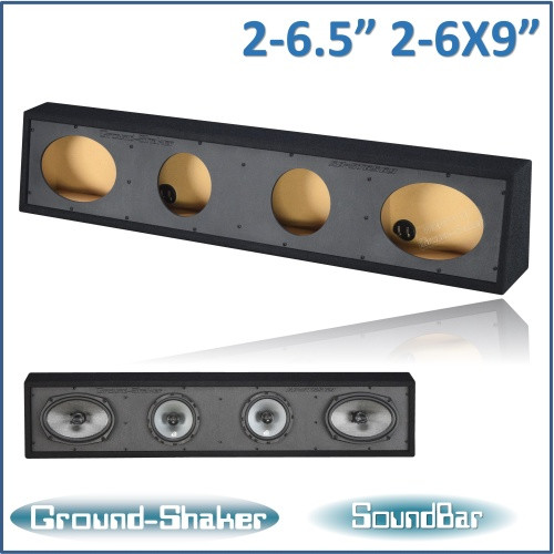 Ground Shaker SB-ST6569B Black 2-6 1/2” 2-6x9 Speaker Soundbar
