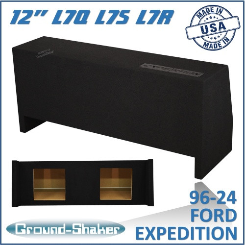 black 12" dual sealed solobaric sub box, fits 96-24 ford expedition (w/3rd row seat)