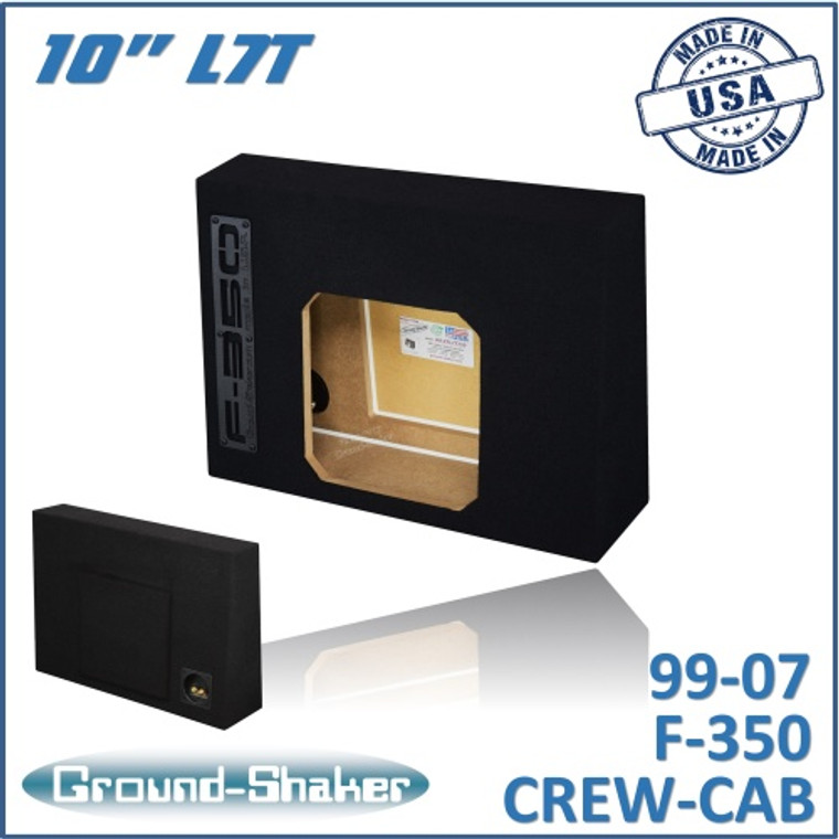 black 10” single sealed l7t sub box, fits 99-07 ford f-350 crew-cab