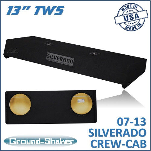 07-13 Chevy Silverado Crew-Cab Black 13.5" Dual Jl Tw5 Sealed Subwoofer Box