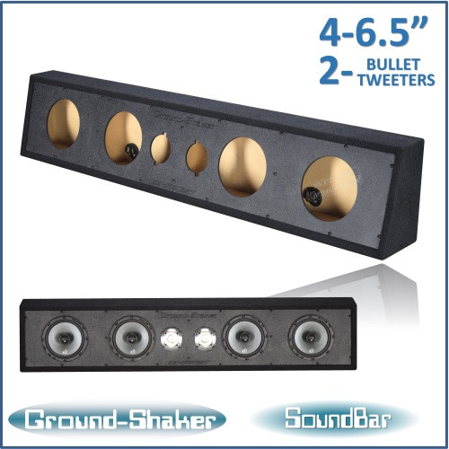 Ground Shaker SB-ST465T Black 4-6 1/2” Speakers & 2-3” Bullet Tweeters Soundbar