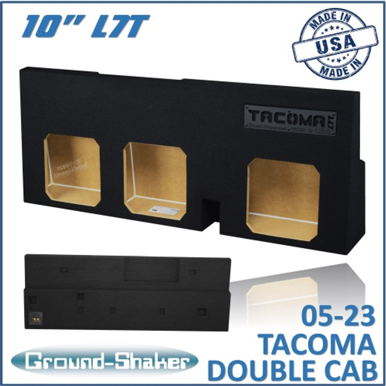 black 10" l7t triple sealed sub box, fits 05-23 toyota tacoma double-cab