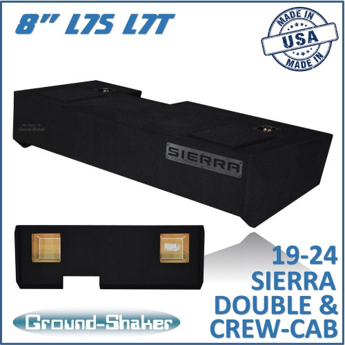 19-24 GMC Sierra Double & Crew-Cab Black 8” Solobaric Dual Sealed Subwoofer Box