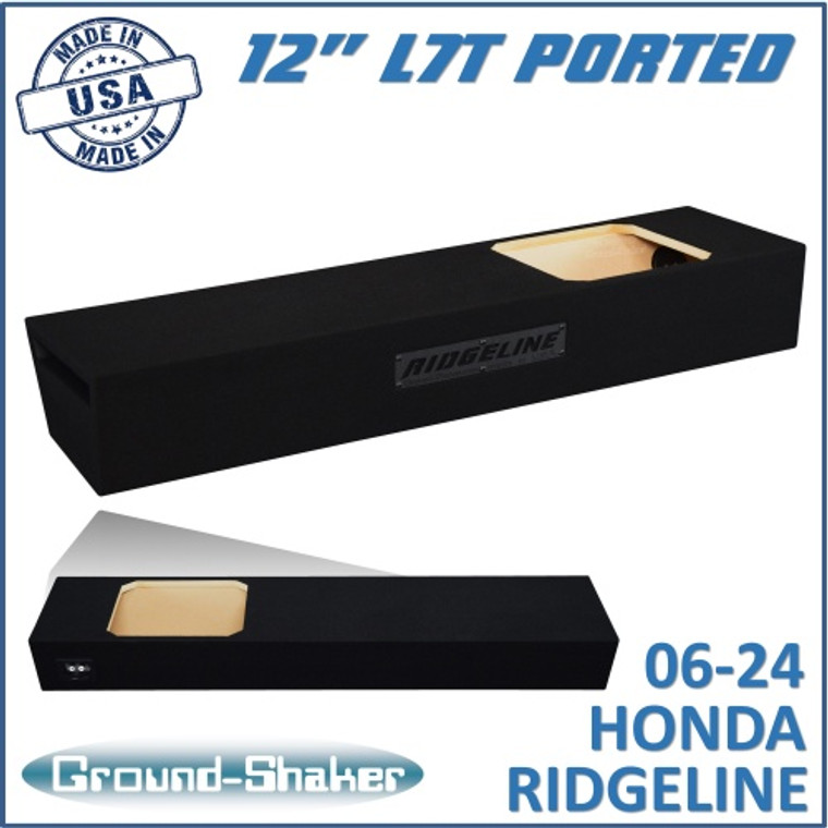 black 12" single ported l7t sub box, fits 06-24 honda ridgeline black 12" single ported l7t sub box, fits 06-24 honda ridgeline