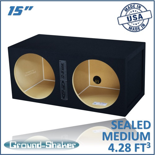 Ground Shaker GS-SQ215B Black 15" Dual Sealed Subwoofer Box