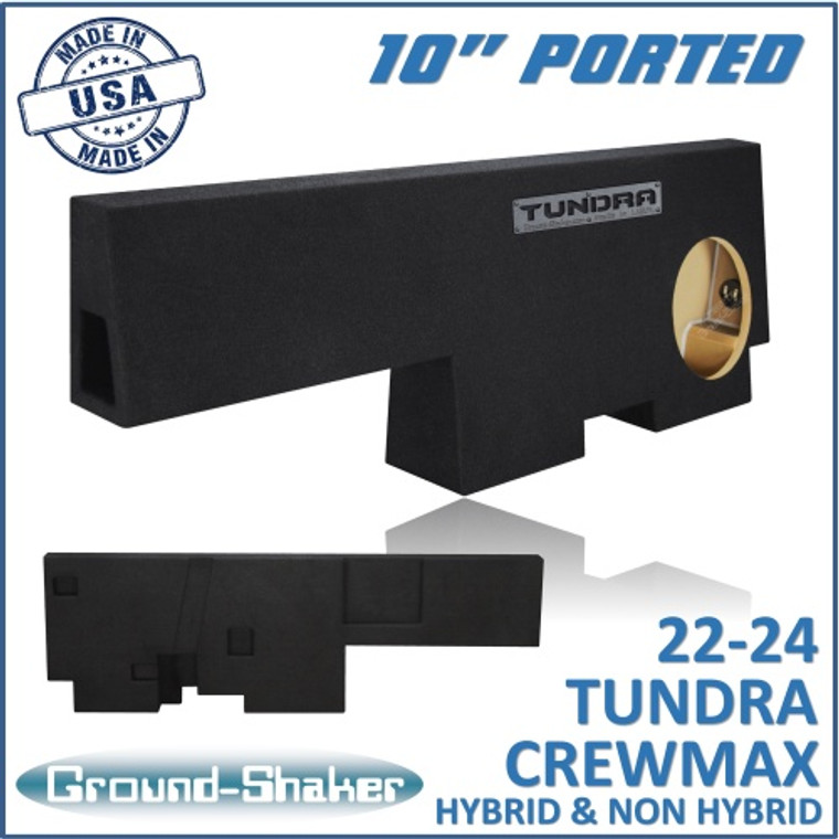 black 10" single ported sub box, fits 22-24 toyota tundra crew-max black 10" single ported sub box, fits 22-24 toyota tundra crew-max