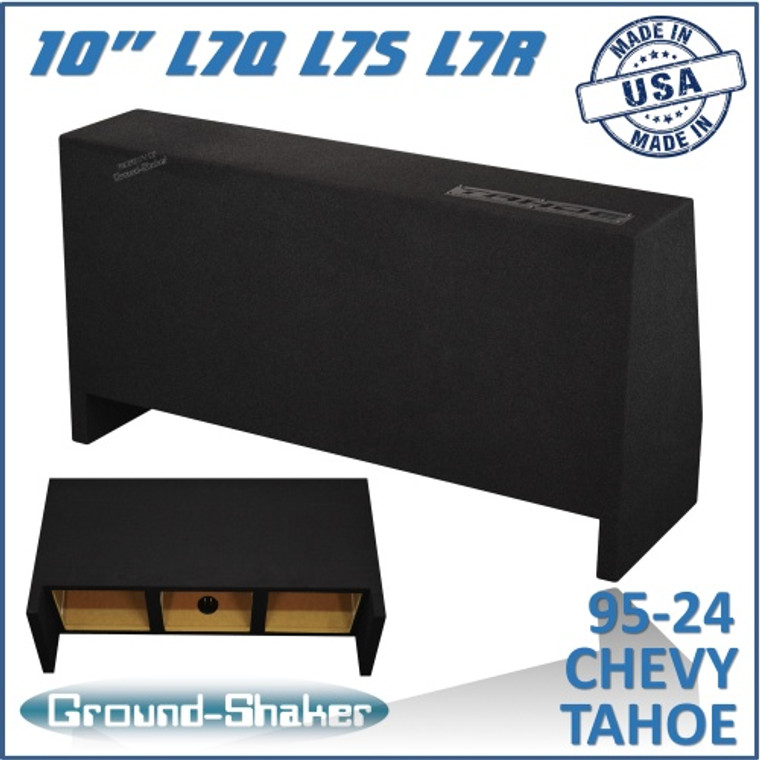 black 10" triple sealed solobaric sub box, fits 95-24 chevy tahoe (w/3rd row seat)