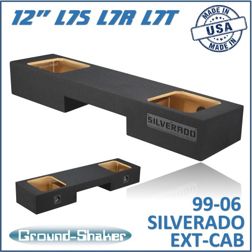 99-06 & 07 Classic Chevy Silverado Ext-Cab Black 12" Dual Sealed Solo-Baric Subwoofer Box