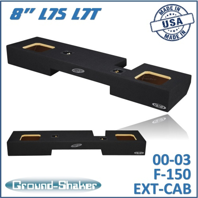 black 8" dual sealed solobaric sub box, fits 00-03 ford f-150 ext-cab
