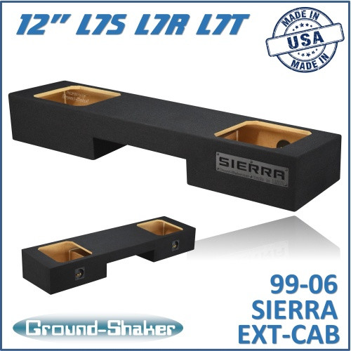 99-06 & 07 Classic GMC Sierra Ext-Cab Black 12" Dual Sealed Solobaric Subwoofer Box