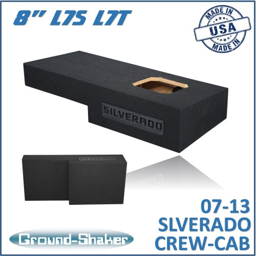 07-13 Chevy Silverado Crew-Cab Black 8" Single Sealed Solobaric Subwoofer Box