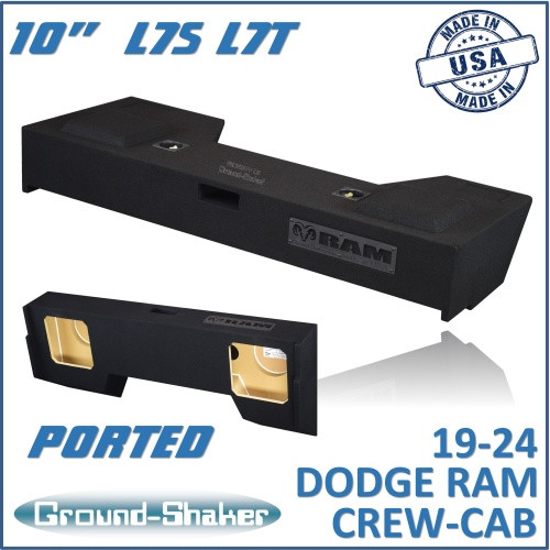 19-24 Dodge Ram 1500 Crew-Cab Black 10" Dual Ported Solobaric Subwoofer Box