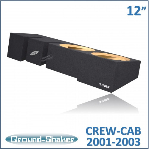 01-23 Ford F-150 Crew-Cab Black 12" Dual Sealed Subwoofer Box