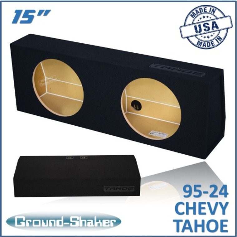 black 15" dual sealed sub box, fits 95-24 chevy tahoe (w/3rd row seat)