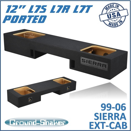99-06 & 07 Classic GMC Sierra Ext-Cab Black 12" Dual Ported Solobaric Subwoofer Box