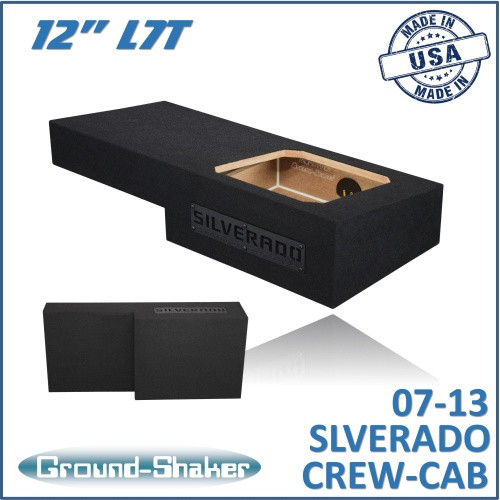 07-13 Chevy Silverado Crew-Cab Black 12" L7t Single Sealed Subwoofer Box