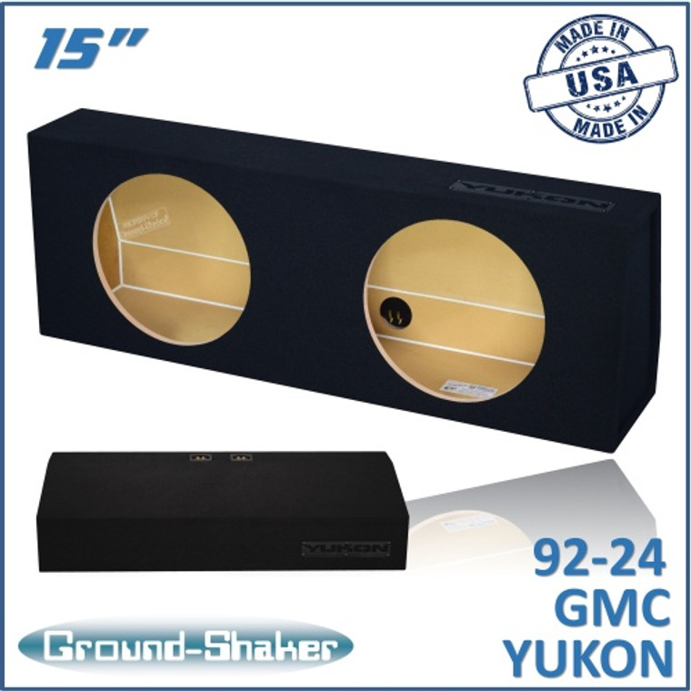 black 15" dual sealed sub box, fits 95-24 gmc yukon (w/3rd row seat)