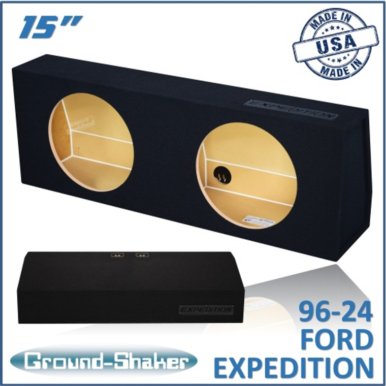black 15" dual sealed sub box, 96-24 ford expedition (w/3rd row seat)
