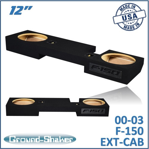 00-03 Ford F-150 Ext-Cab Black 12" Dual Sealed Subwoofer Box