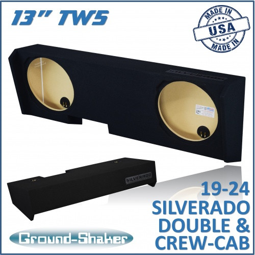 19-24 Chevy Silverado Double & Crew-Cab Black 13" Tw5 Dual Sealed Subwoofer Box