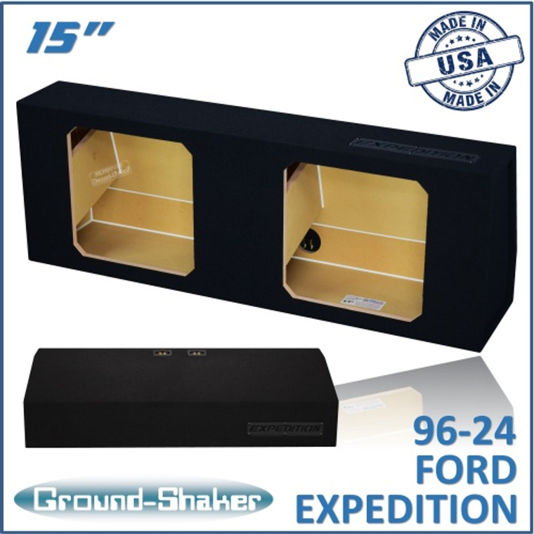 black 15" dual sealed solobaric sub box, fits 96-24 ford expedition (w/3rd row seat)