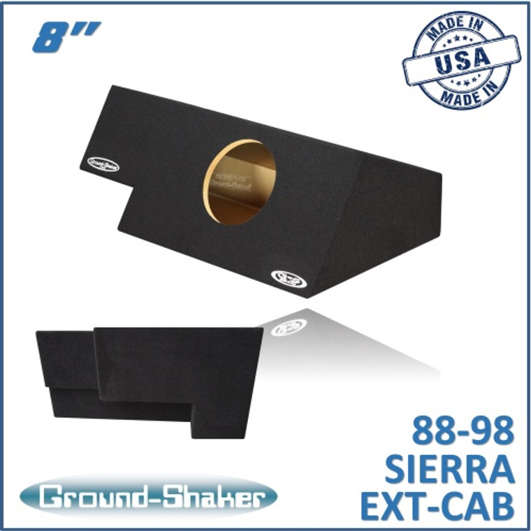black 8" single sealed sub box, fits 88-98 gmc sierra ext-cab black 8" single sealed sub box, fits 88-98 gmc sierra ext-cab