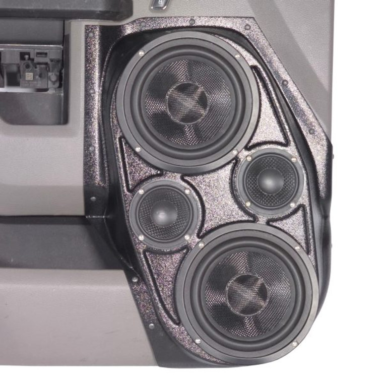 Dual 6.5″ + Dual 3.5″ Front Door Speaker Pods for the 2015-2020 Ford F-150, 2017-2022 F-250 & 2017-2022 F-350