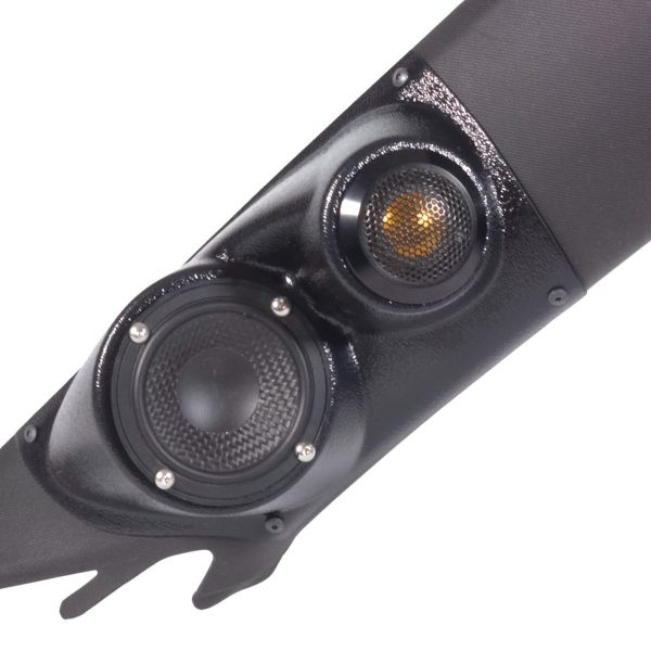 3.5″ + 2″ Lower A-Pillar Speaker Pods for the 2010-2015 Chevrolet Camaro