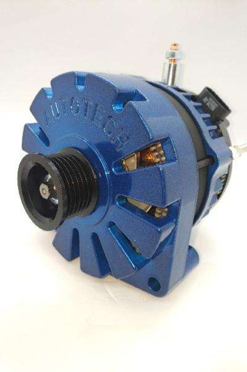 1996 - 2019 GM Truck Billet Case 400amp Alternator - Blue Metallic