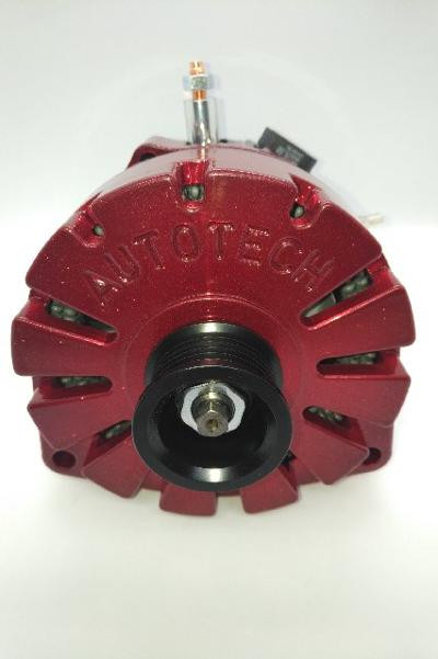 GM Truck Billet Case 400amp Alternator - Red Metallic
