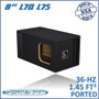 black 8" large single ported solo-baric sub box