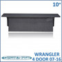 black 10" dual sealed sub box, fits 07-22 jeep wrangler 4-door