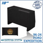 black 10" single sealed sub box, fits 96-24 ford expedition (w/3rd row seat)