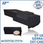 black 12" single sealed sub box, fits 07-18 gmc sierra extended cab