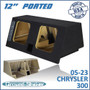 black 12" dual ported solobaric sub box, fits 05-23 chrysler 300