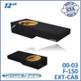 black 12" single sealed sub box, fits 00-03 ford f-150 ext-cab