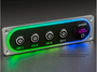 Illuminated Silver Single DIN Aluminum Switch And Voltmeter Panel