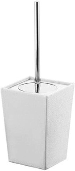 Gedy Kyoto Square Faux Leather and Ceramic Toilet Brush Holder