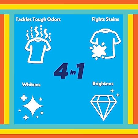 all Mighty Pacs Laundry Detergent, Odor Lifter, Tackles Tough Odors for Sporty Families
