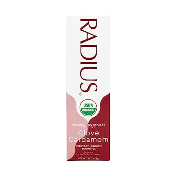 RADIUS USDA Organic Toothpaste 3oz Non Toxic Chemical-Free Gluten-Free Designed to Improve Gum Health
