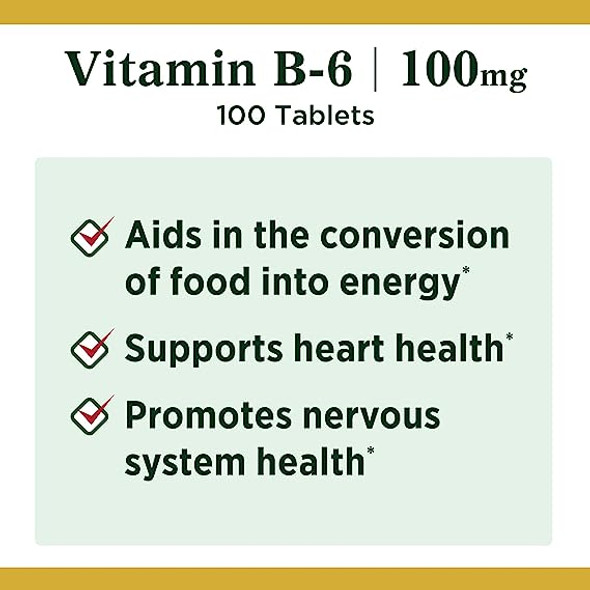 Nature's Bounty Vitamin B6, Supports Energy Metabolism and Nervous System Health